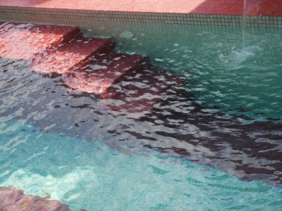 red mosaic pool